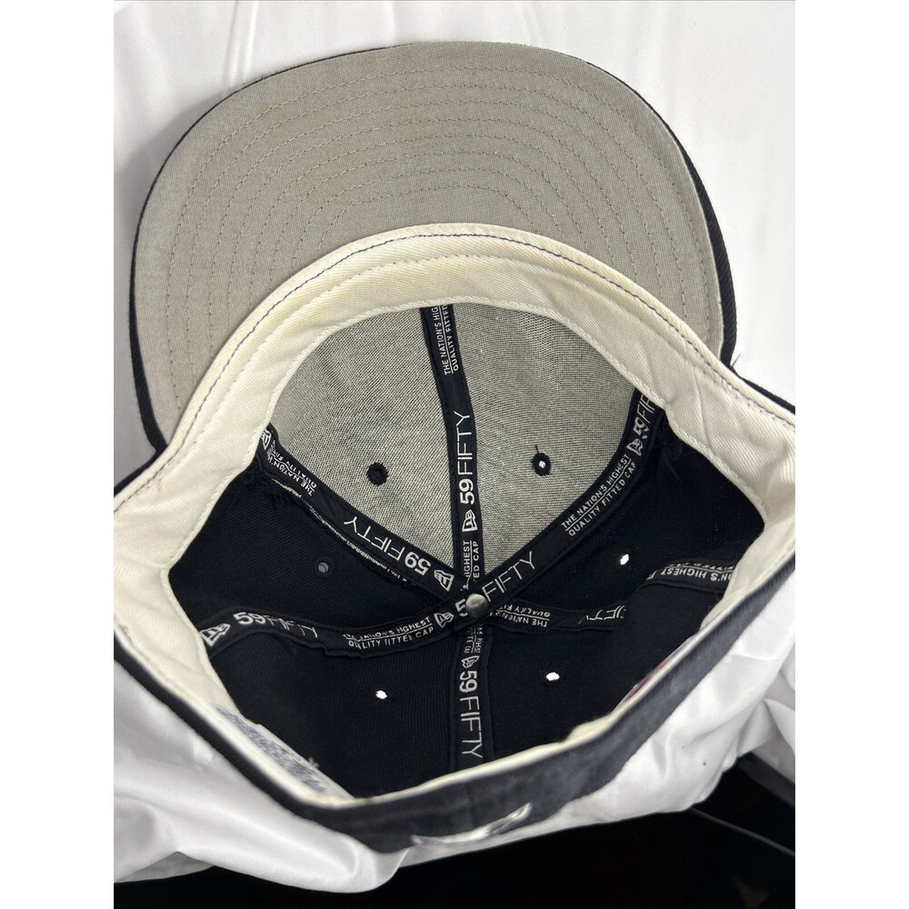 Tampa Bay Devil Rays Hat New Era Fitted 7 3/8 Cap Black Baseball Hat USA VTG - Picture 6 of 7